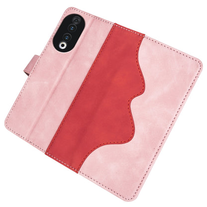 For Honor 90 PU Leather Wallet Phone Cover Dual-color Splicing Stand Cell Phone Case