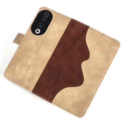 For Honor 90 PU Leather Wallet Phone Cover Dual-color Splicing Stand Cell Phone Case