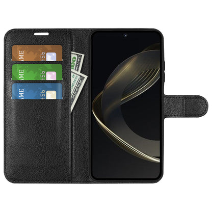 For Huawei nova 11 Wallet Cover Litchi Texture Anti-Scratch Shell Stand Mobile Phone PU Leather Case