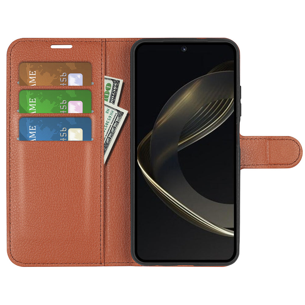 For Huawei nova 11 Wallet Cover Litchi Texture Anti-Scratch Shell Stand Mobile Phone PU Leather Case