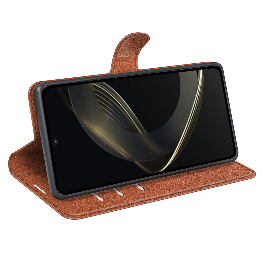 For Huawei nova 11 Wallet Cover Litchi Texture Anti-Scratch Shell Stand Mobile Phone PU Leather Case