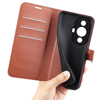 For Huawei nova 11 Wallet Cover Litchi Texture Anti-Scratch Shell Stand Mobile Phone PU Leather Case