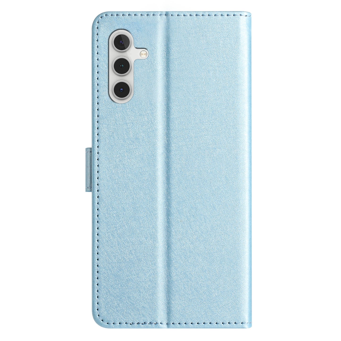For Samsung Galaxy A04s 4G (164.7 x 76.7 x 9.1 mm) Stand Function Silk Texture PU Leather Wallet Cell Phone Case with Hand Strap