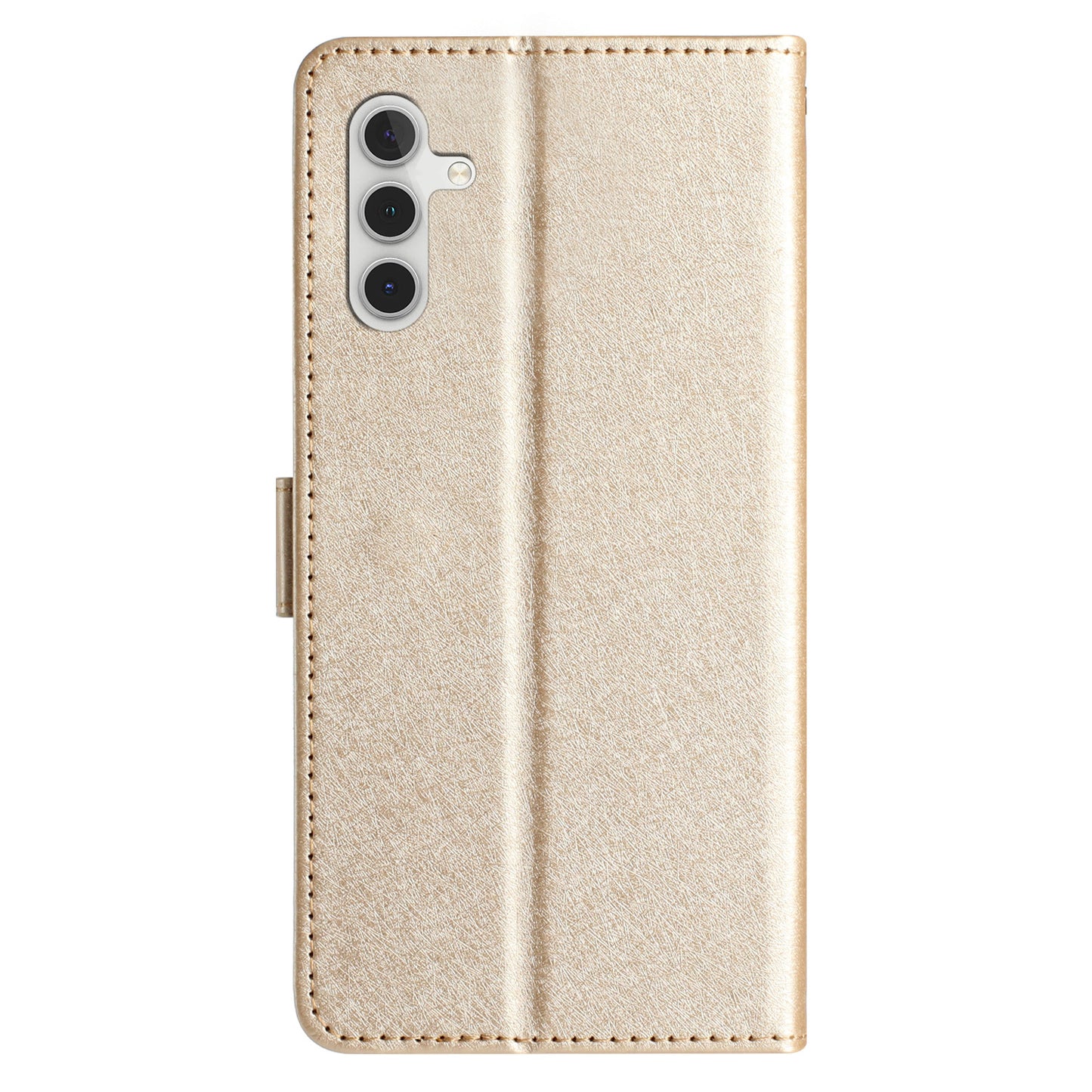 For Samsung Galaxy A04s 4G (164.7 x 76.7 x 9.1 mm) Stand Function Silk Texture PU Leather Wallet Cell Phone Case with Hand Strap