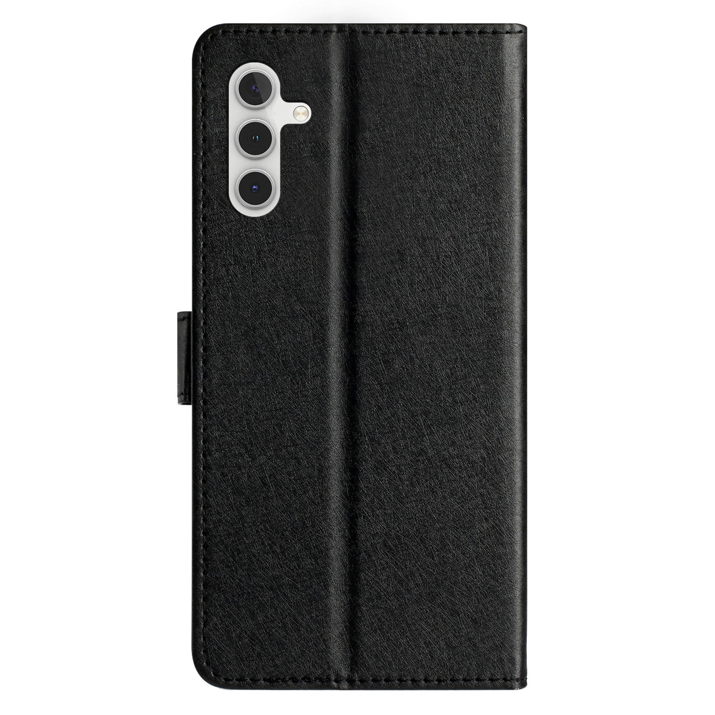 For Samsung Galaxy A04s 4G (164.7 x 76.7 x 9.1 mm) Stand Function Silk Texture PU Leather Wallet Cell Phone Case with Hand Strap