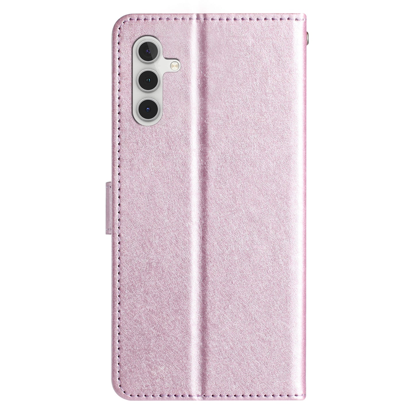 For Samsung Galaxy A04s 4G (164.7 x 76.7 x 9.1 mm) Stand Function Silk Texture PU Leather Wallet Cell Phone Case with Hand Strap