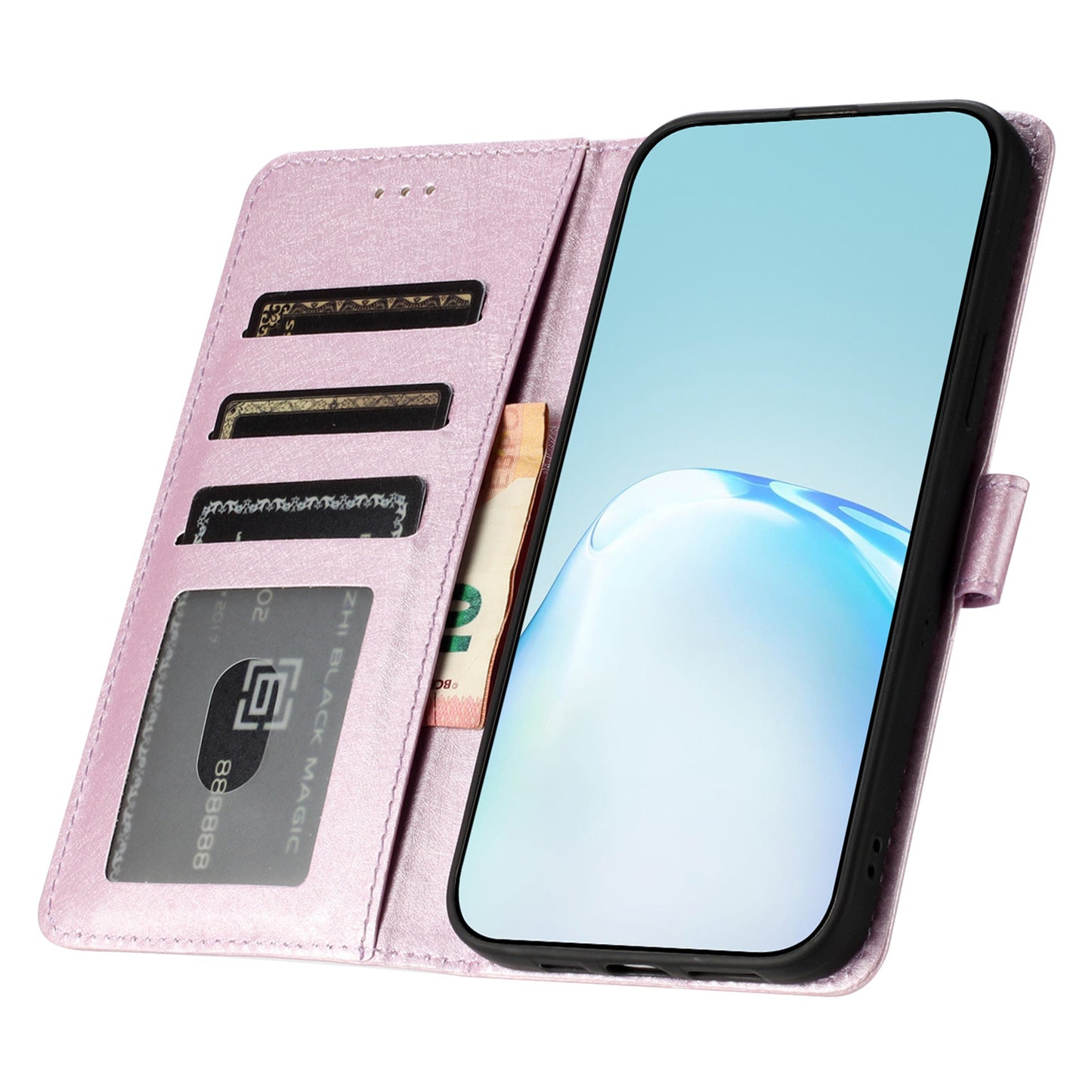 For Samsung Galaxy A04s 4G (164.7 x 76.7 x 9.1 mm) Stand Function Silk Texture PU Leather Wallet Cell Phone Case with Hand Strap