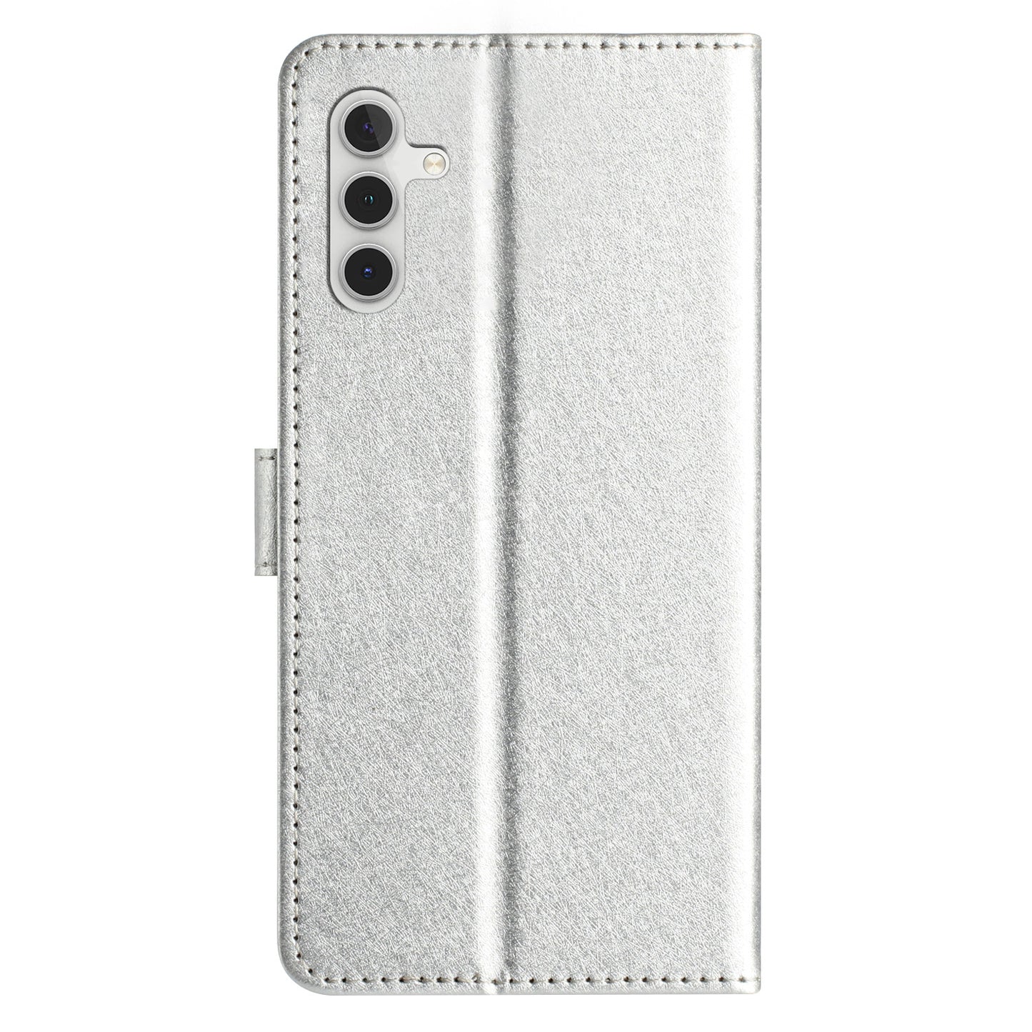 For Samsung Galaxy A04s 4G (164.7 x 76.7 x 9.1 mm) Stand Function Silk Texture PU Leather Wallet Cell Phone Case with Hand Strap
