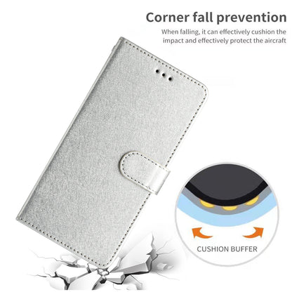For Samsung Galaxy A04s 4G (164.7 x 76.7 x 9.1 mm) Stand Function Silk Texture PU Leather Wallet Cell Phone Case with Hand Strap