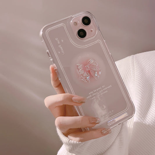 For iPhone 14 Plus Soft TPU Phone Case Crystal Bowknot Decor Clear Protective Phone Cover