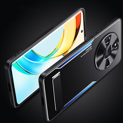 For Honor X50 Kickstand Phone Case Aluminum Alloy + TPU Protective Phone Cover