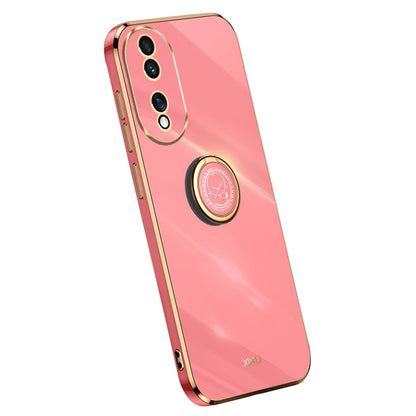 XINLI For Honor 90 Electroplated TPU Back Cover Anti-scratch Phone Case with Ring Kickstand
