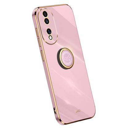 XINLI For Honor 90 Electroplated TPU Back Cover Anti-scratch Phone Case with Ring Kickstand