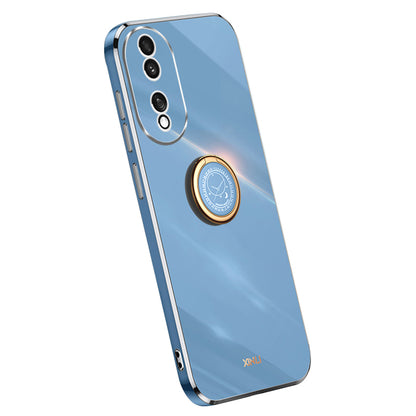 XINLI For Honor 90 Electroplated TPU Back Cover Anti-scratch Phone Case with Ring Kickstand