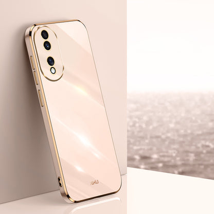 XINLI For Honor 90 Shockproof Phone Case Precise Lens Cut-out TPU Electroplated Cover