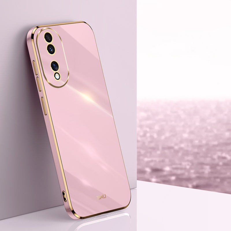 XINLI For Honor 90 Shockproof Phone Case Precise Lens Cut-out TPU Electroplated Cover