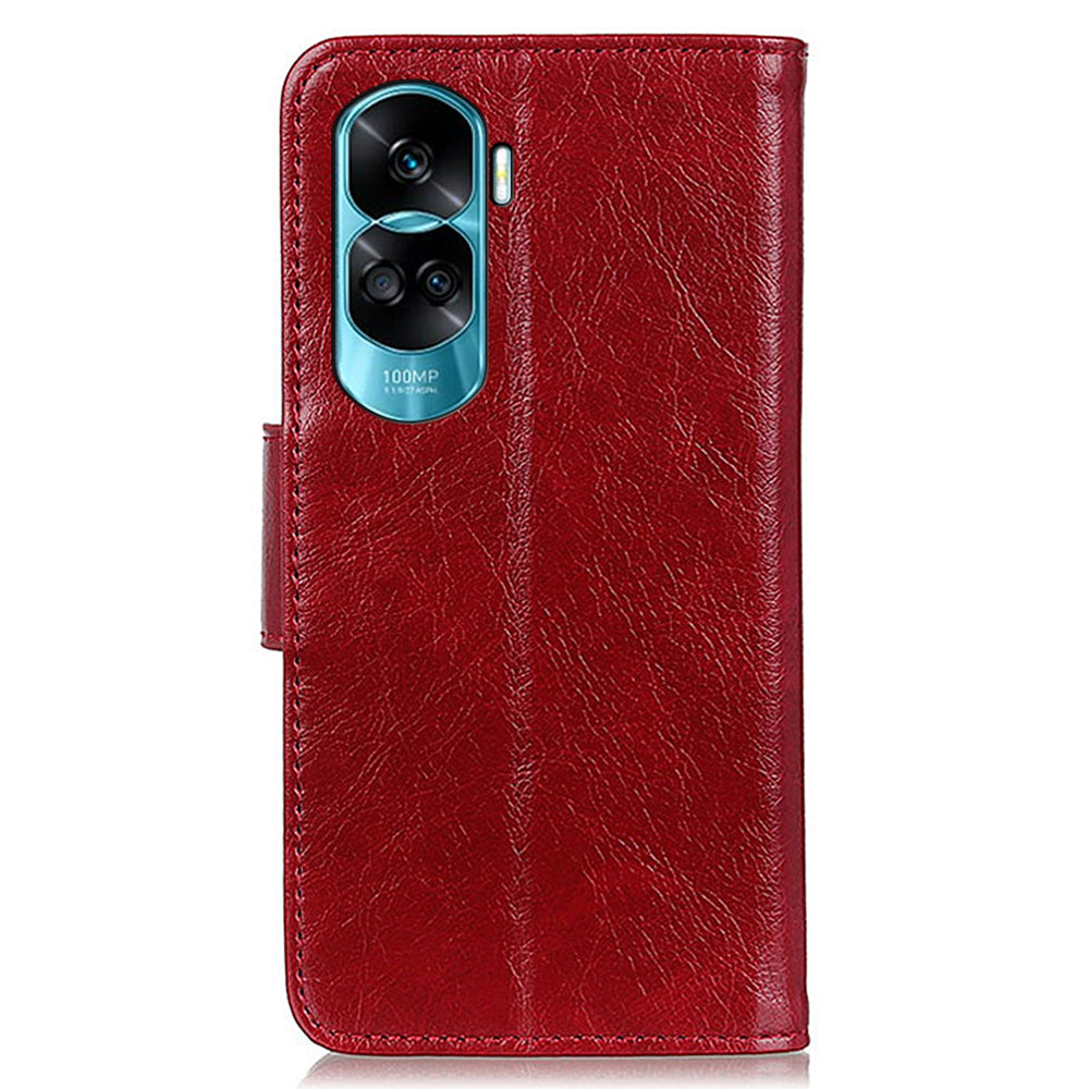 For Honor 90 Lite 5G / X50i 5G Fall Proof Nappa Texture Split Leather Wallet Case Phone Cover with Stand