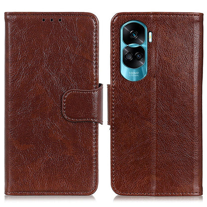 For Honor 90 Lite 5G / X50i 5G Fall Proof Nappa Texture Split Leather Wallet Case Phone Cover with Stand