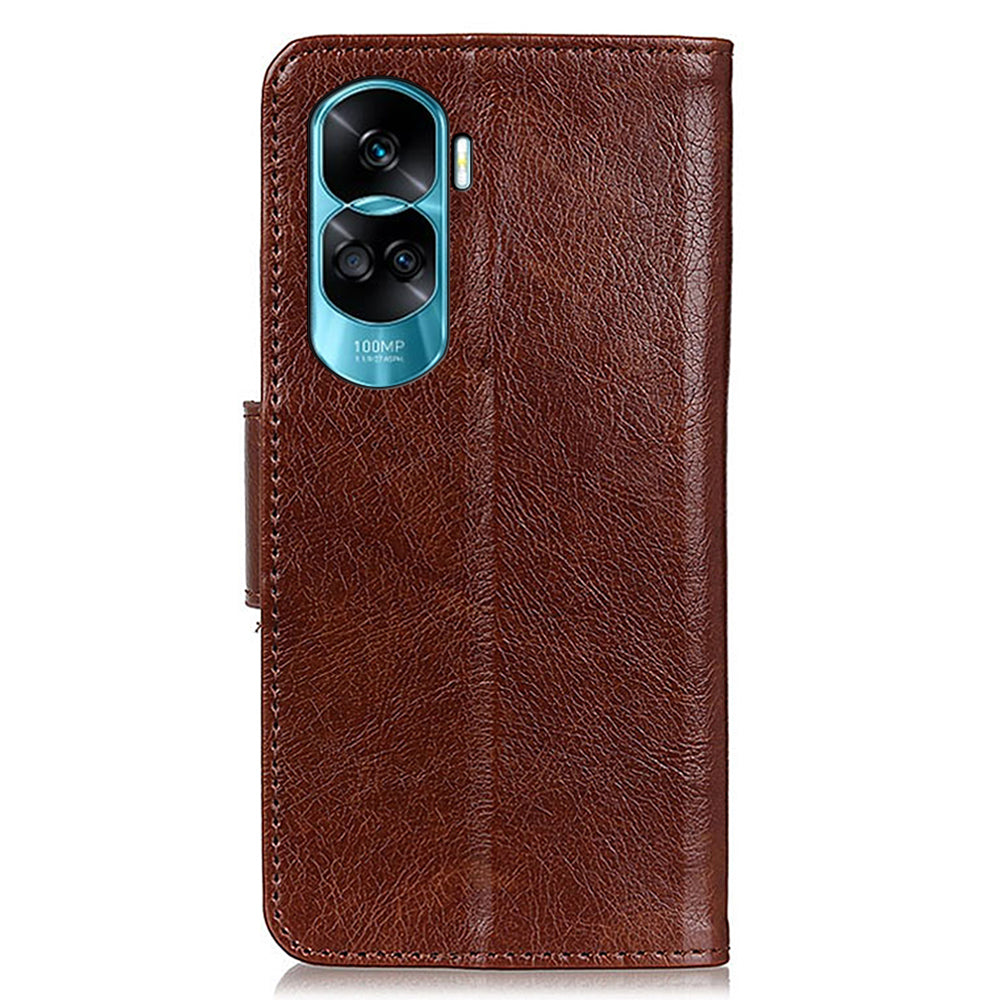 For Honor 90 Lite 5G / X50i 5G Fall Proof Nappa Texture Split Leather Wallet Case Phone Cover with Stand