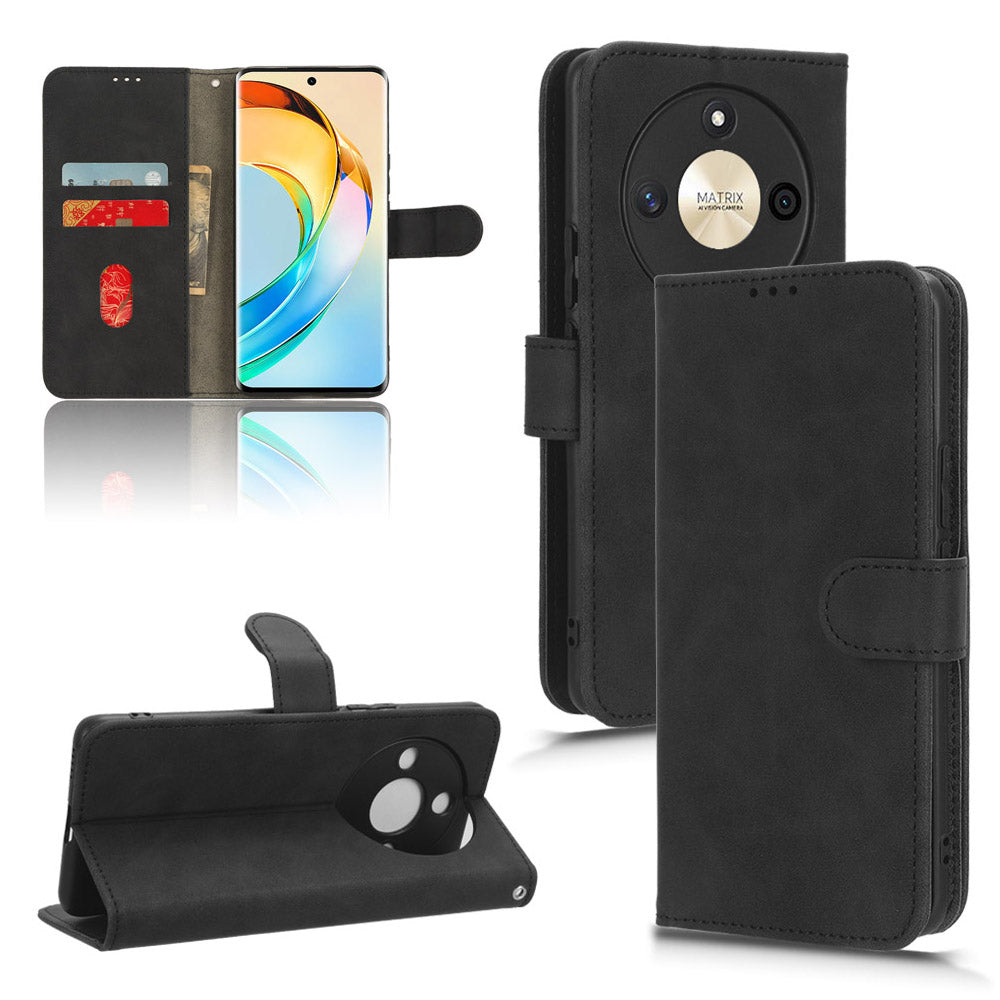 For Honor X50 Shockproof PU Leather Skin-touch Stand Case Wallet Anti-drop Inner TPU Phone Cover