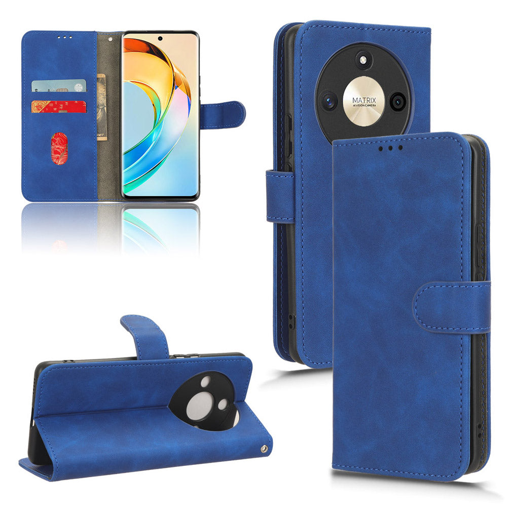 For Honor X50 Shockproof PU Leather Skin-touch Stand Case Wallet Anti-drop Inner TPU Phone Cover