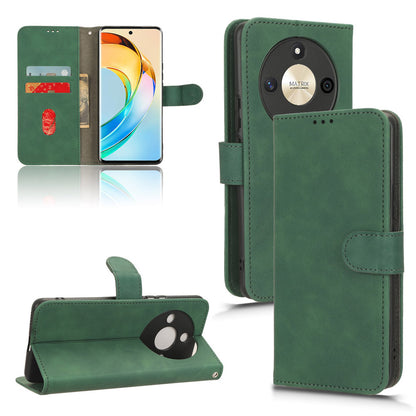 For Honor X50 Shockproof PU Leather Skin-touch Stand Case Wallet Anti-drop Inner TPU Phone Cover