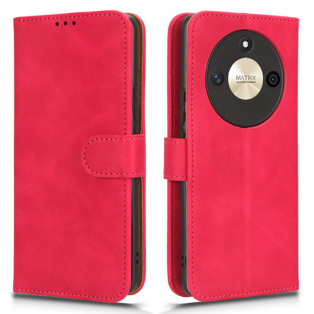 For Honor X50 Shockproof PU Leather Skin-touch Stand Case Wallet Anti-drop Inner TPU Phone Cover