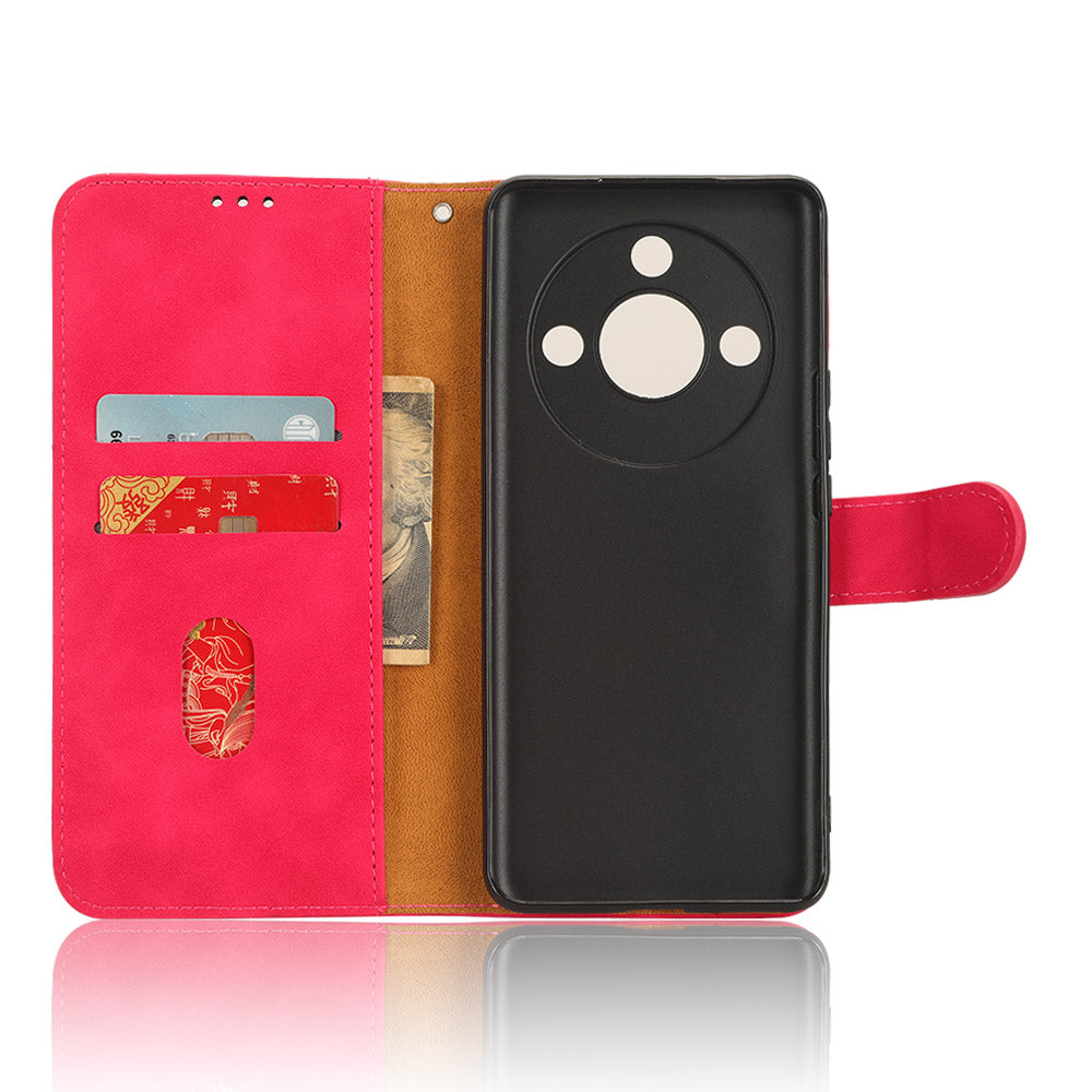 For Honor X50 Shockproof PU Leather Skin-touch Stand Case Wallet Anti-drop Inner TPU Phone Cover