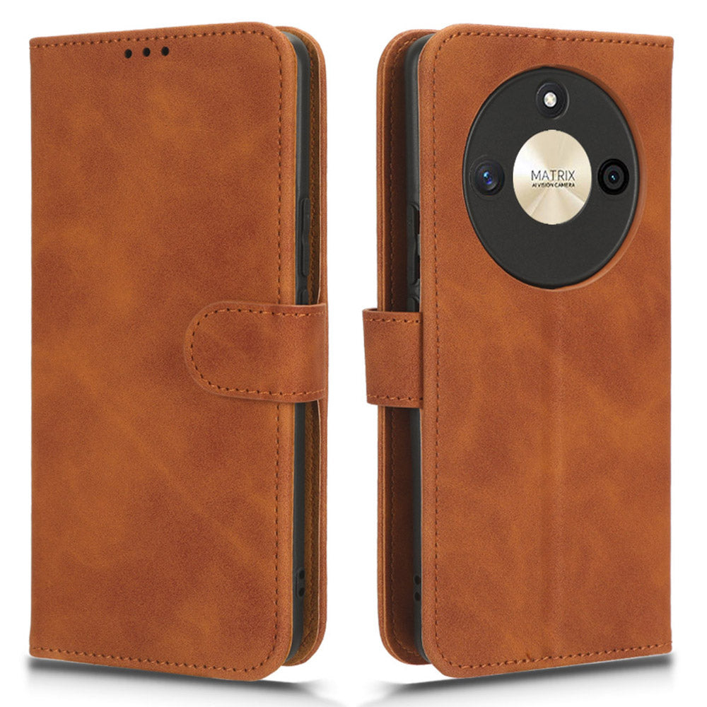 For Honor X50 Shockproof PU Leather Skin-touch Stand Case Wallet Anti-drop Inner TPU Phone Cover