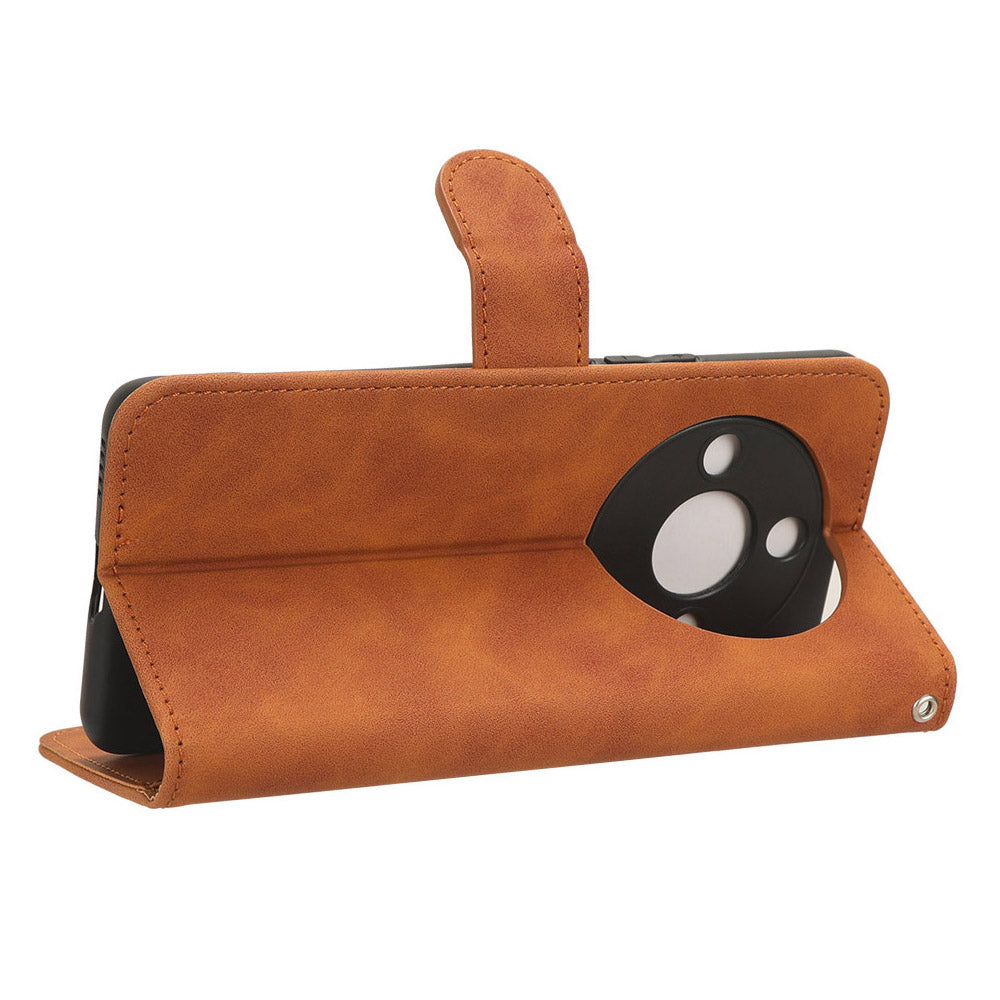 For Honor X50 Shockproof PU Leather Skin-touch Stand Case Wallet Anti-drop Inner TPU Phone Cover