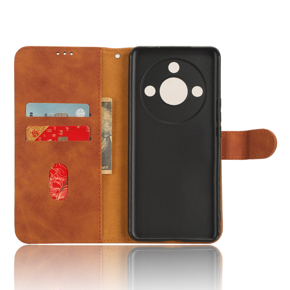 For Honor X50 Shockproof PU Leather Skin-touch Stand Case Wallet Anti-drop Inner TPU Phone Cover