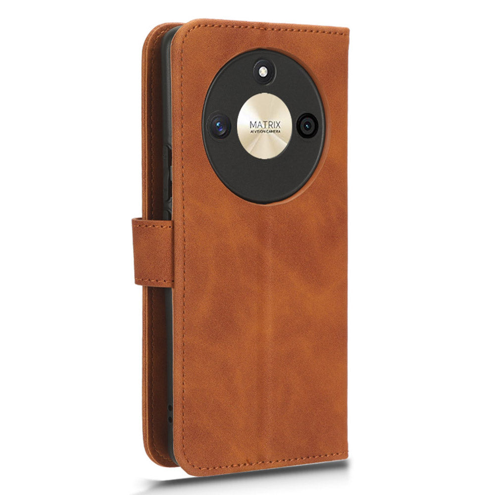 For Honor X50 Shockproof PU Leather Skin-touch Stand Case Wallet Anti-drop Inner TPU Phone Cover