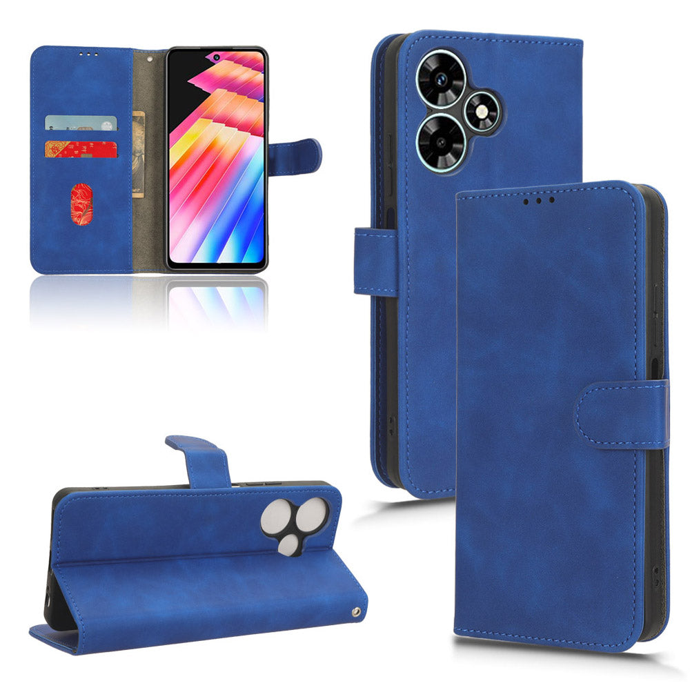 For Infinix Hot 30 TPU + PU Leather Skin-touch Phone Case Wallet Anti-drop Cell Phone Cover
