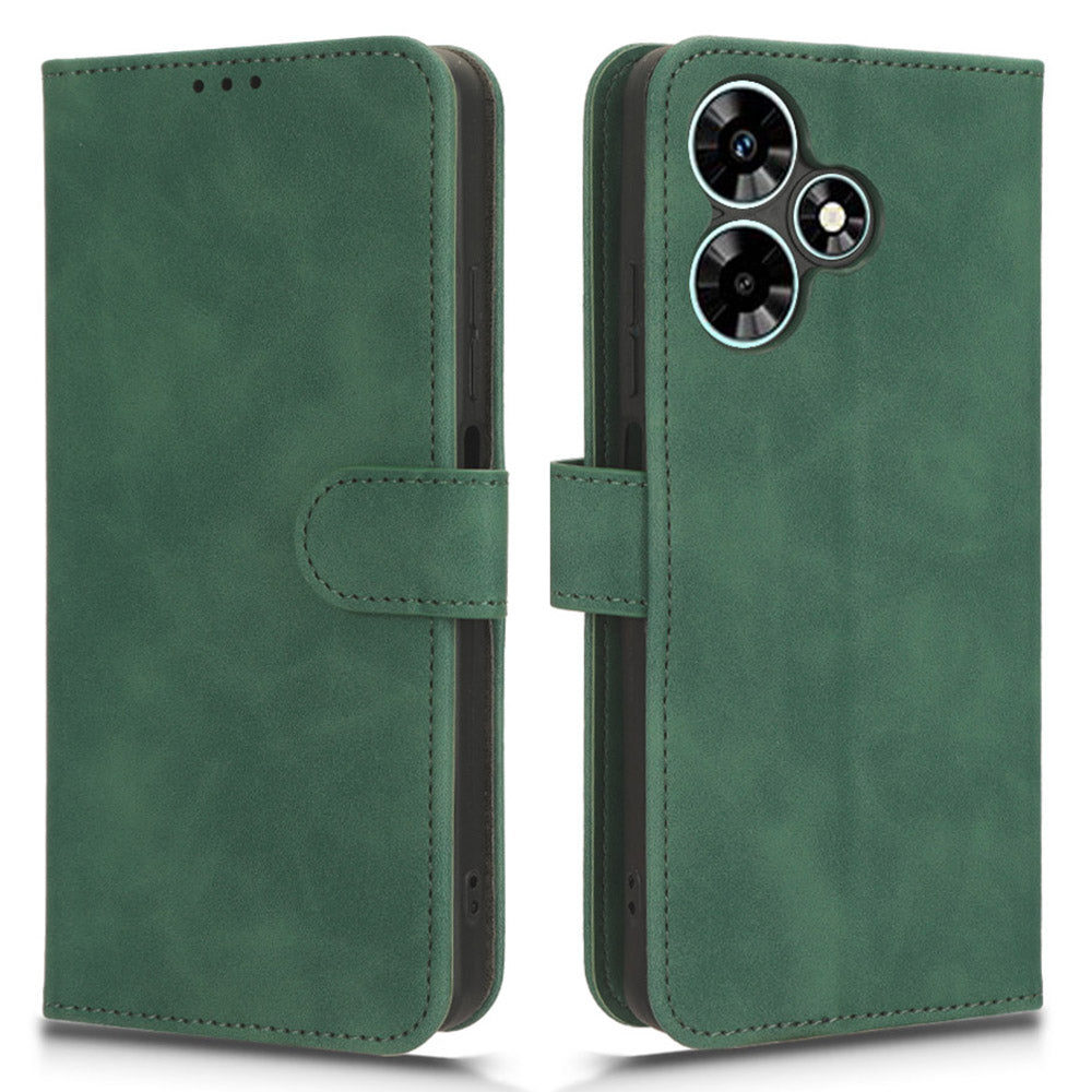 For Infinix Hot 30 TPU + PU Leather Skin-touch Phone Case Wallet Anti-drop Cell Phone Cover