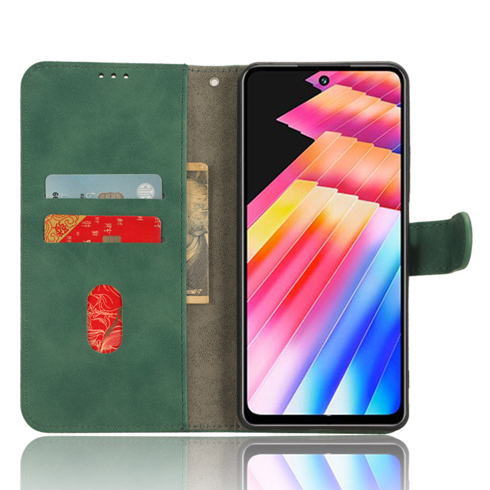 For Infinix Hot 30 TPU + PU Leather Skin-touch Phone Case Wallet Anti-drop Cell Phone Cover