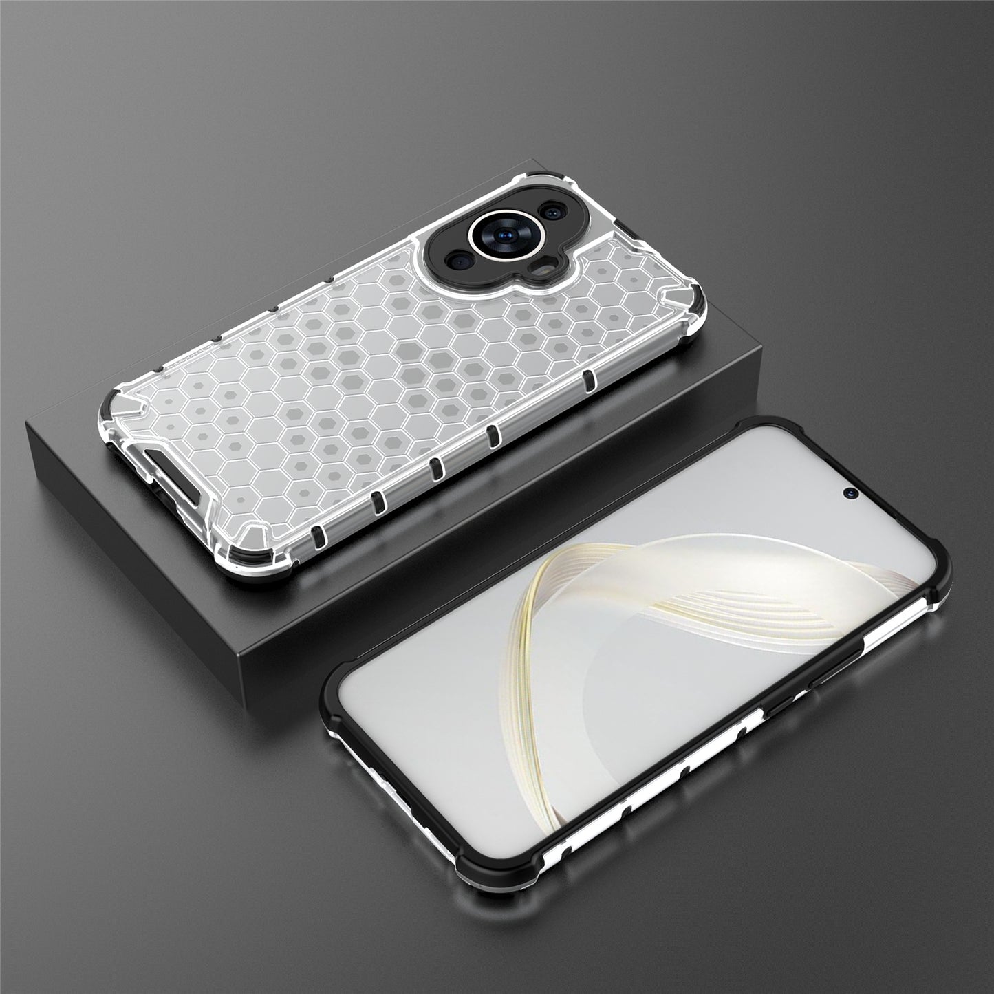 For Huawei nova 11 Anti-drop TPU+PC Phone Case Honeycomb Texture Cell Phone Cover