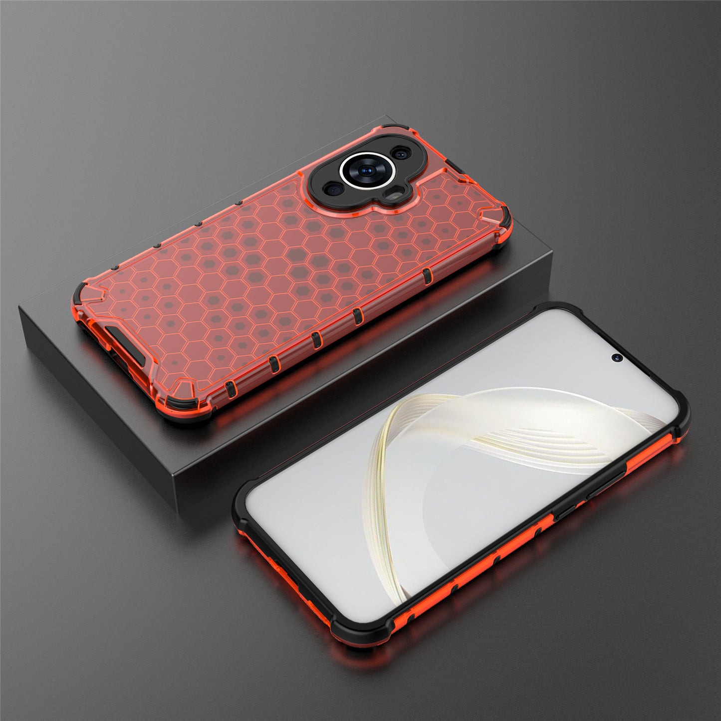 For Huawei nova 11 Anti-drop TPU+PC Phone Case Honeycomb Texture Cell Phone Cover