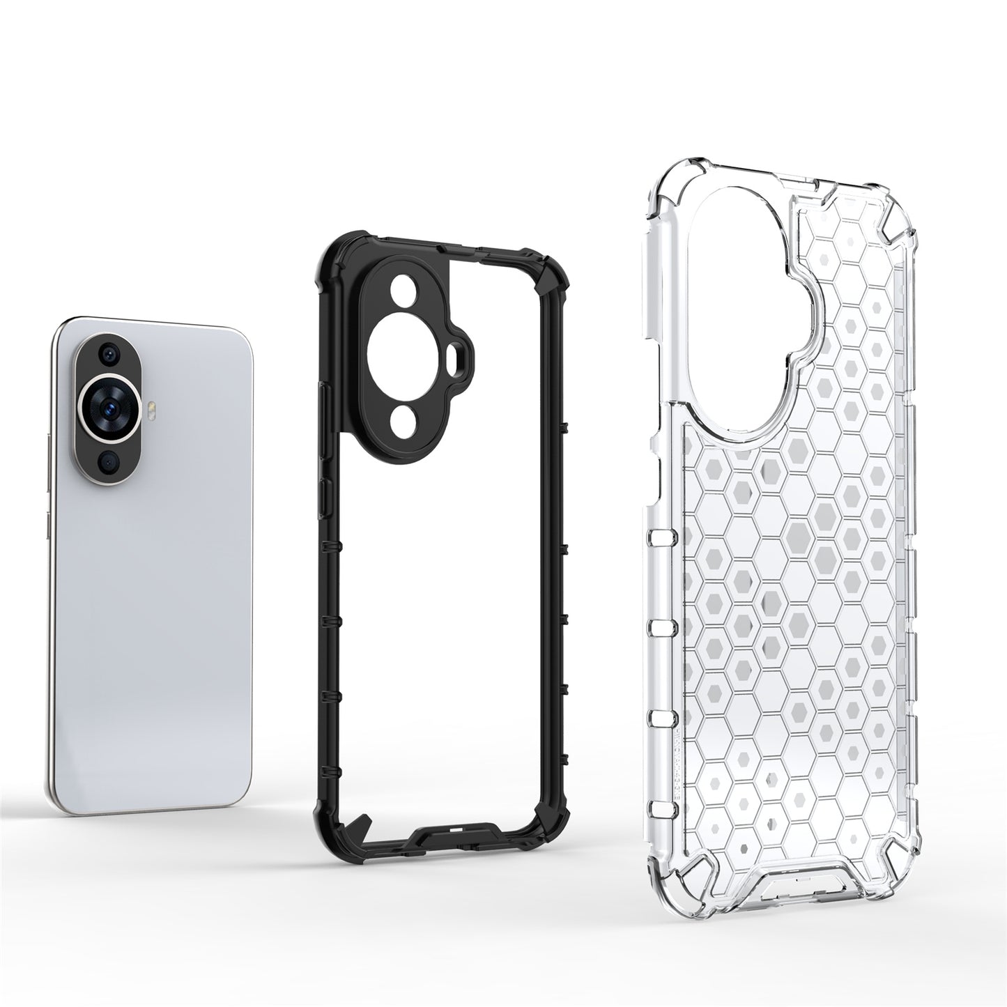 For Huawei nova 11 Anti-drop TPU+PC Phone Case Honeycomb Texture Cell Phone Cover