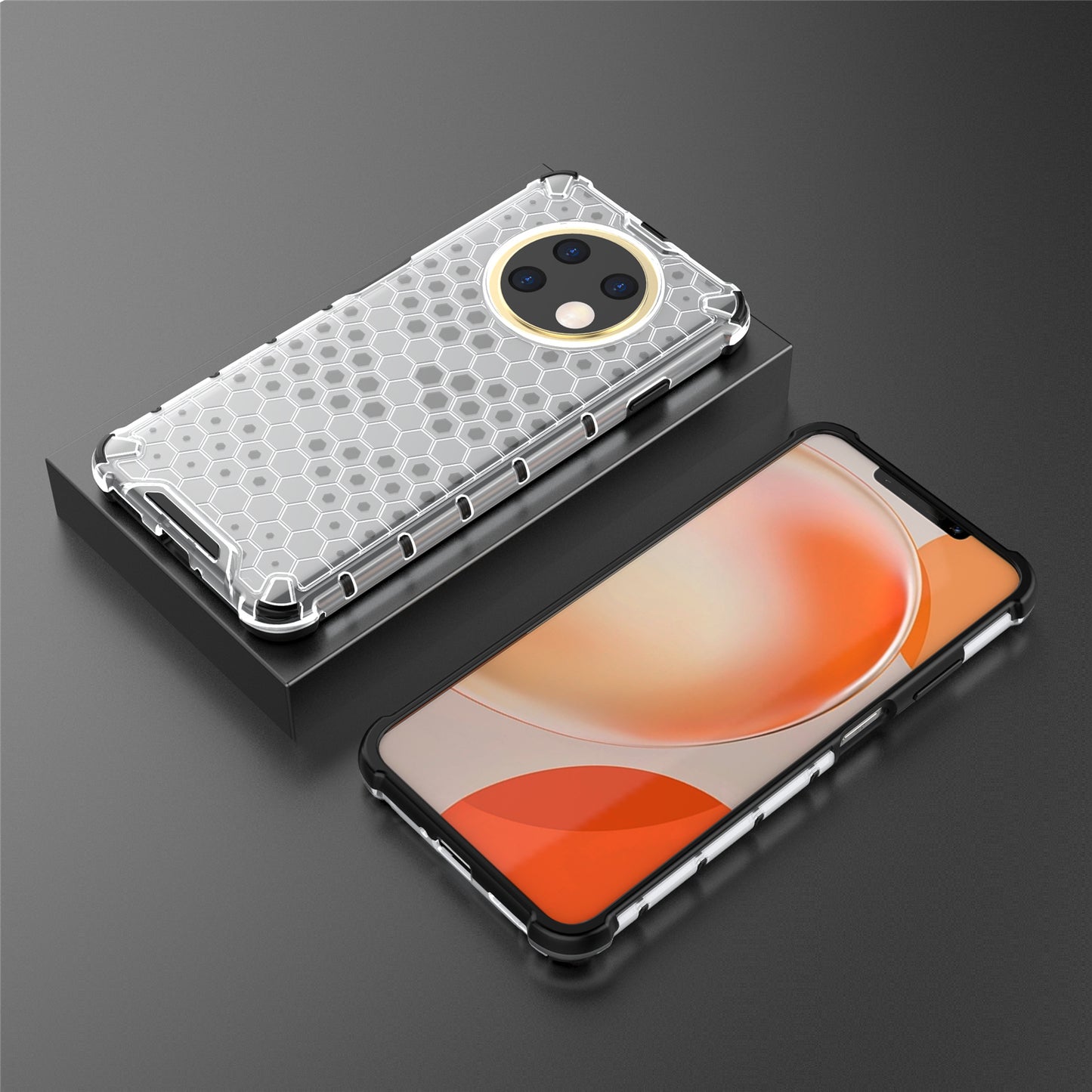 For Huawei nova Y91 4G TPU+PC Protective Phone Case Honeycomb Texture Phone Cover