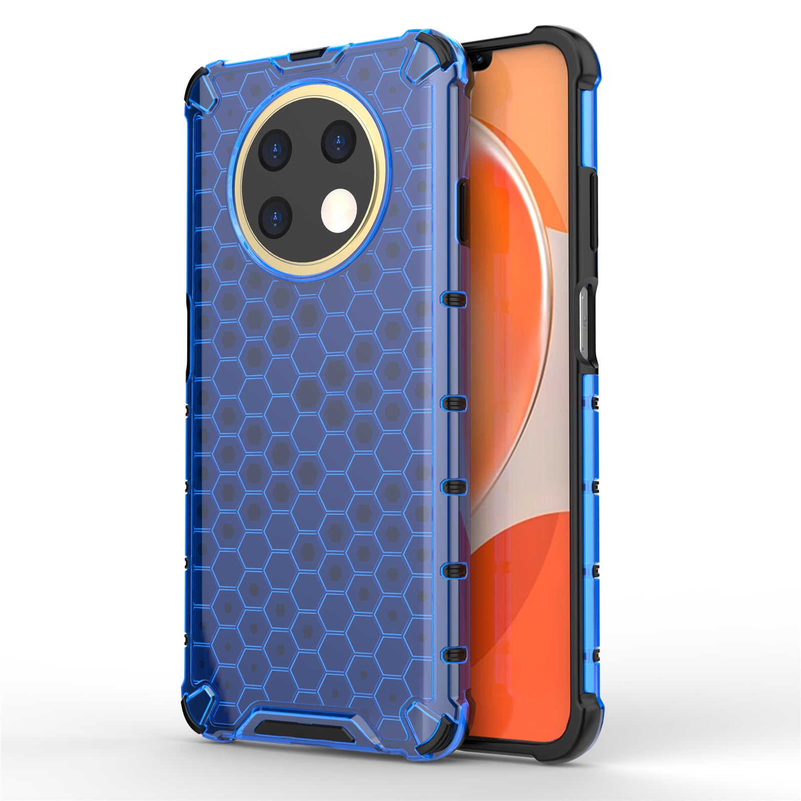 For Huawei nova Y91 4G TPU+PC Protective Phone Case Honeycomb Texture Phone Cover