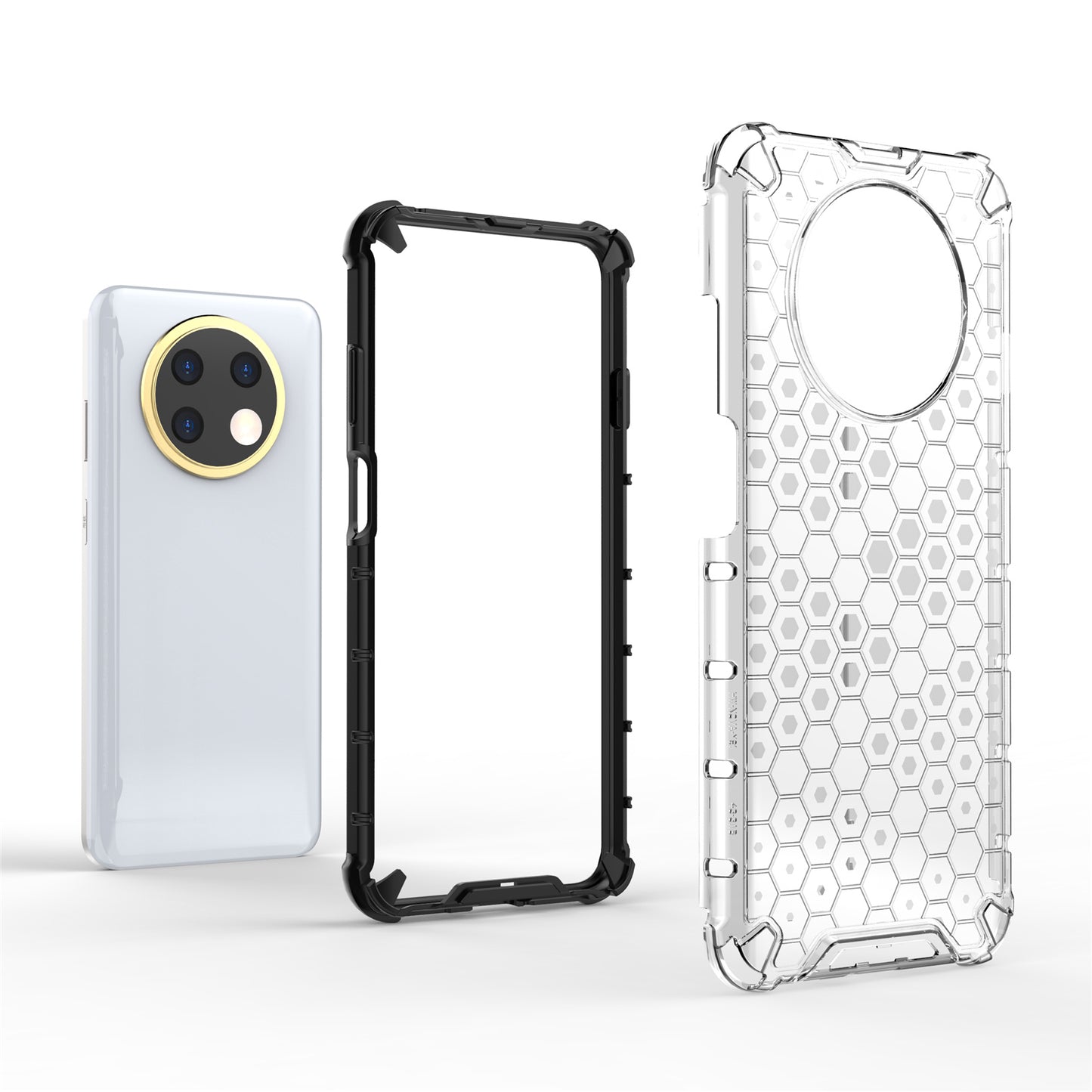 For Huawei nova Y91 4G TPU+PC Protective Phone Case Honeycomb Texture Phone Cover