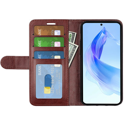 For Honor 90 Lite 5G / X50i 5G Crazy Horse Texture Anti-scratch Phone Wallet Case PU Leather Stand Cover