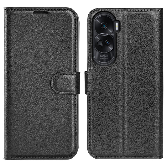 For Honor 90 Lite 5G / X50i 5G Anti-scratch Phone Stand Cover PU Leather Litchi Texture Wallet Case