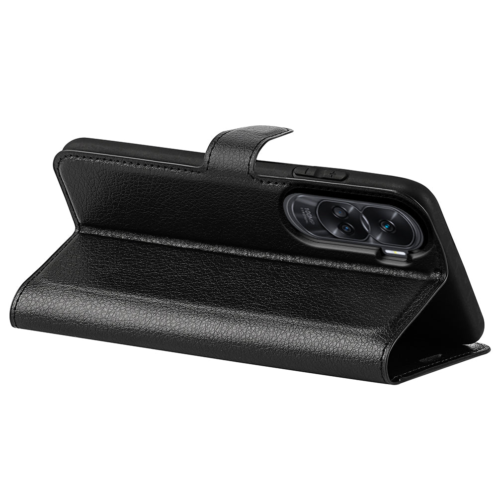 For Honor 90 Lite 5G / X50i 5G Anti-scratch Phone Stand Cover PU Leather Litchi Texture Wallet Case