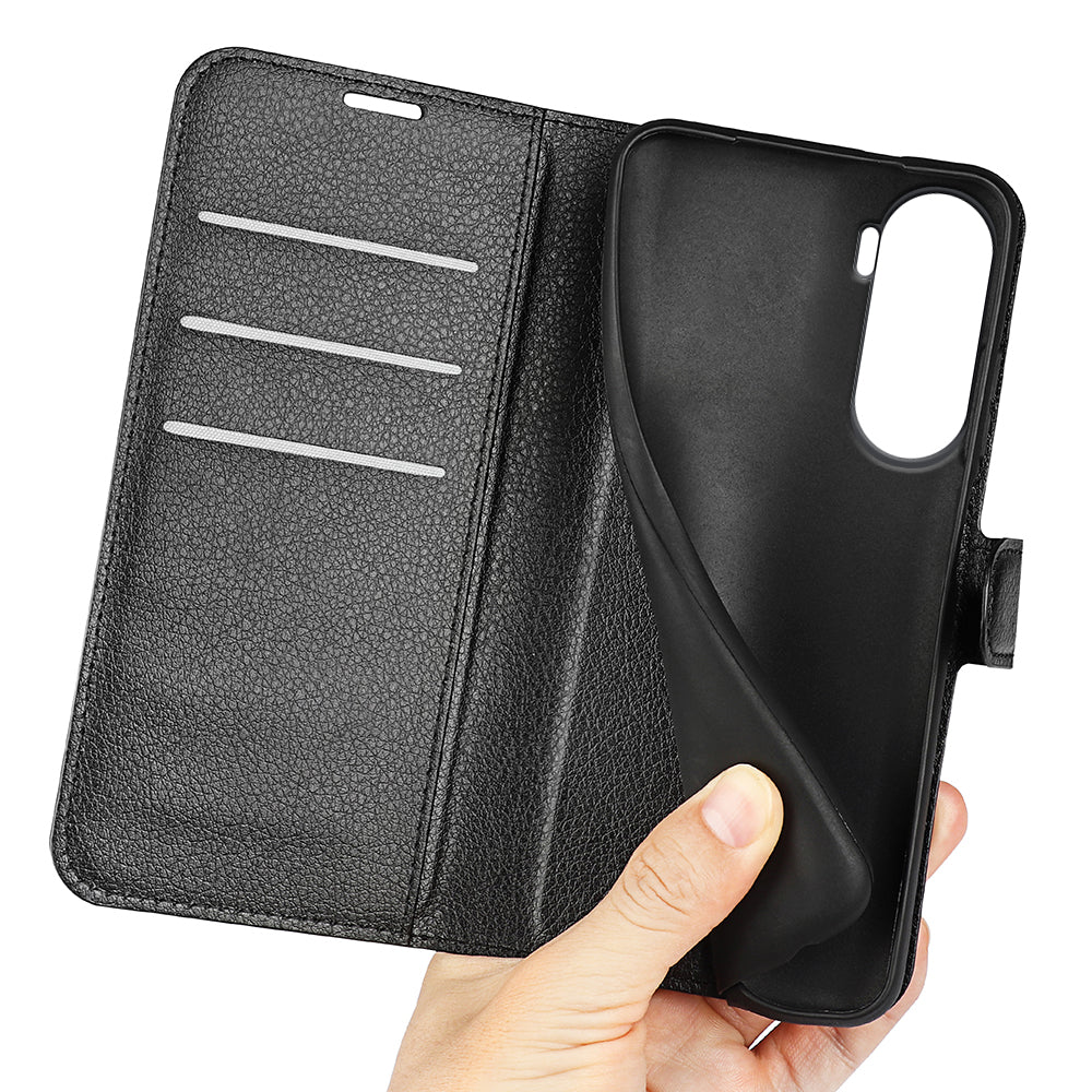 For Honor 90 Lite 5G / X50i 5G Anti-scratch Phone Stand Cover PU Leather Litchi Texture Wallet Case