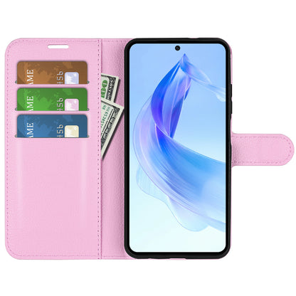 For Honor 90 Lite 5G / X50i 5G Anti-scratch Phone Stand Cover PU Leather Litchi Texture Wallet Case