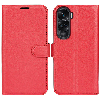 For Honor 90 Lite 5G / X50i 5G Anti-scratch Phone Stand Cover PU Leather Litchi Texture Wallet Case