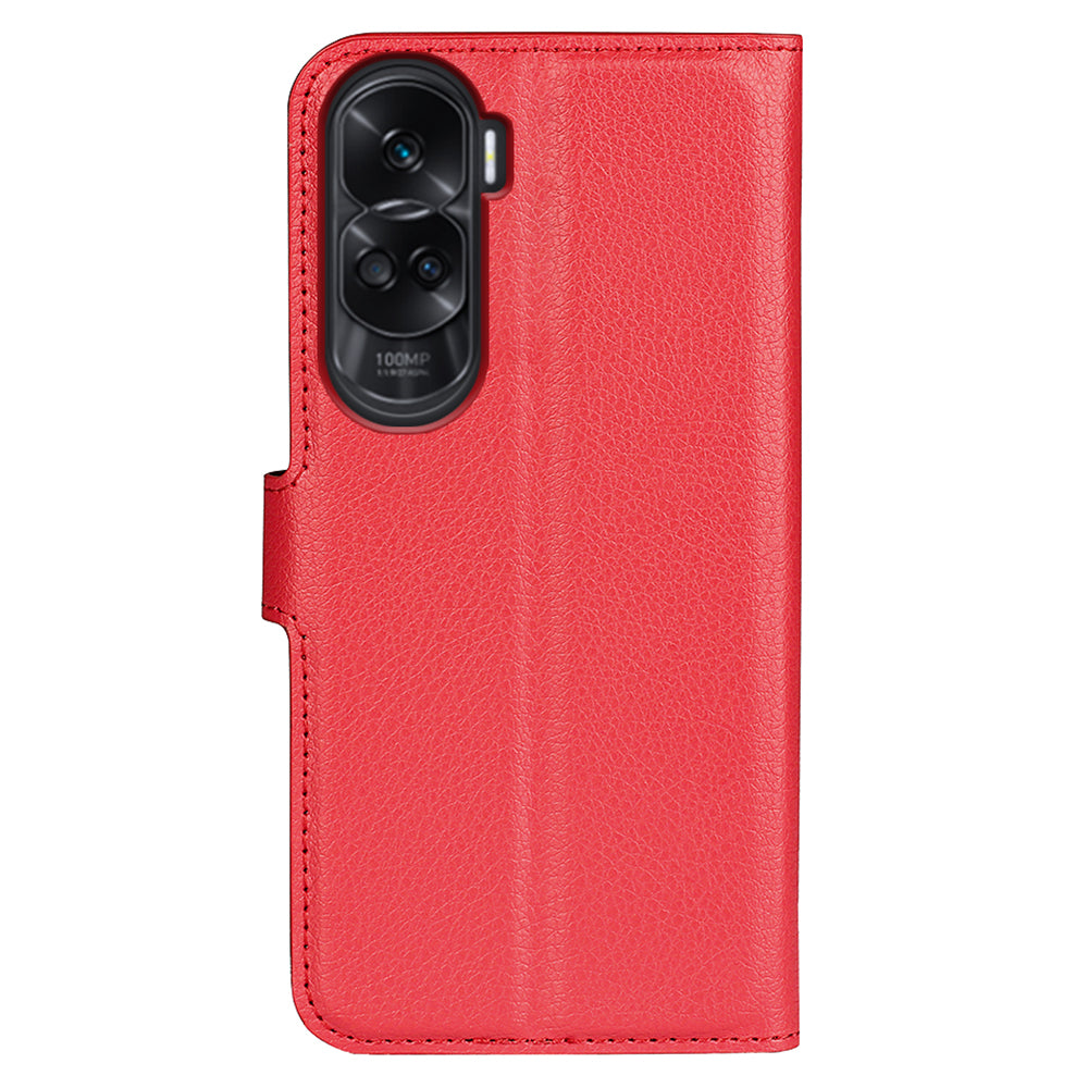 For Honor 90 Lite 5G / X50i 5G Anti-scratch Phone Stand Cover PU Leather Litchi Texture Wallet Case