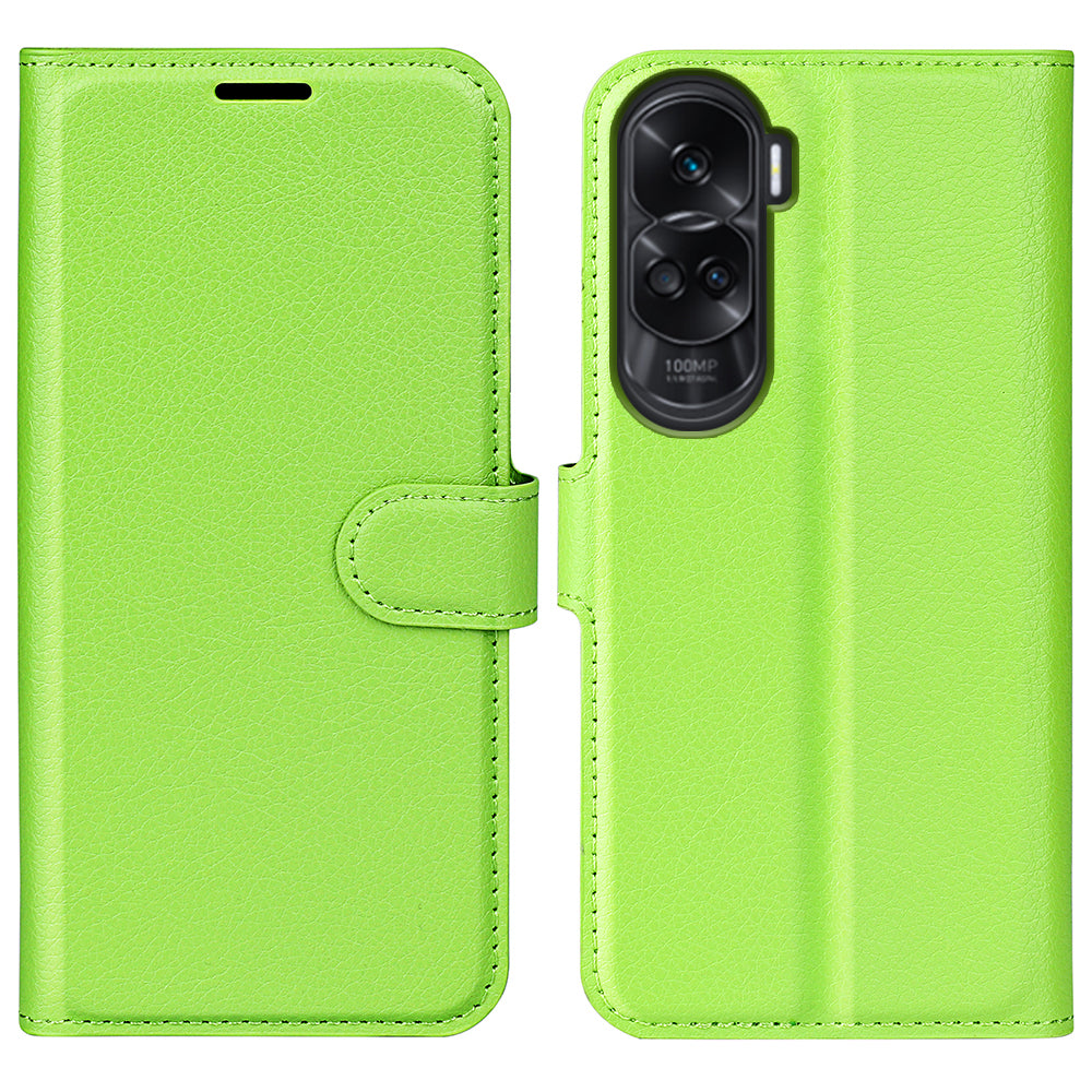 For Honor 90 Lite 5G / X50i 5G Anti-scratch Phone Stand Cover PU Leather Litchi Texture Wallet Case