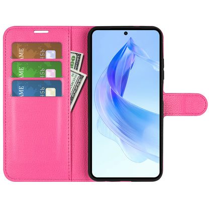 For Honor 90 Lite 5G / X50i 5G Anti-scratch Phone Stand Cover PU Leather Litchi Texture Wallet Case